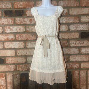 C. Luce Cream Lace Textured Dress NWOT Size M
